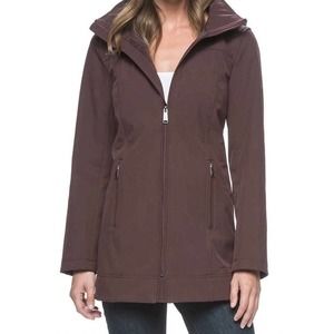 Andrew Marc Long Softshell Jacket burgundy, maroon. Size large